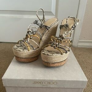 Jimmy Choo pythons print wedges EU 37